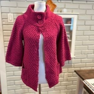 KENSIE wool blend top button open front sweater